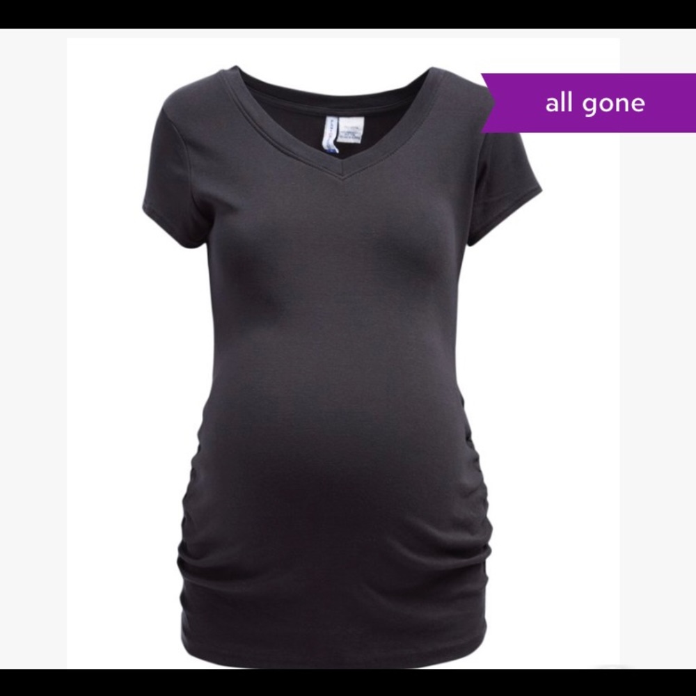 Black V Neck Maternity Shirt